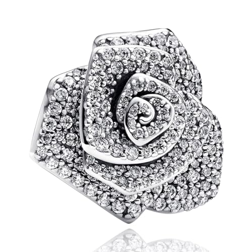 Butterfly or Flower, Rose, Cherry Blossom, Daisy Charms for Pandora Bracelets and Necklaces, S925 Silver, Colorful, Rose Gold, Bead or Pendant Charms with CZ, Small Jewelry Gifts for Women