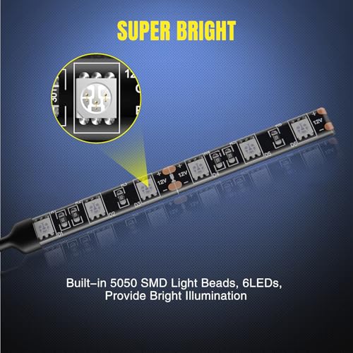 Image of Nilight 2PCS 6-5050-SMD Waterproof Flexible Turn Signal Backup License Plate Universal Amber Lights Strip Universal for Motorcycle ATV UTV, 2 Years Warranty