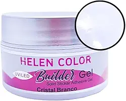 Builder Gel sólido para unhas Helen Color 15g (Branco Cristal, 15G)