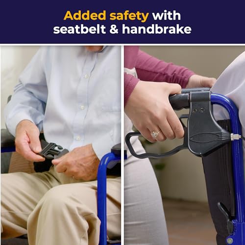 image for Drive Medical EXP19LTBL Lightweight Expedition Folding Transport Wheel