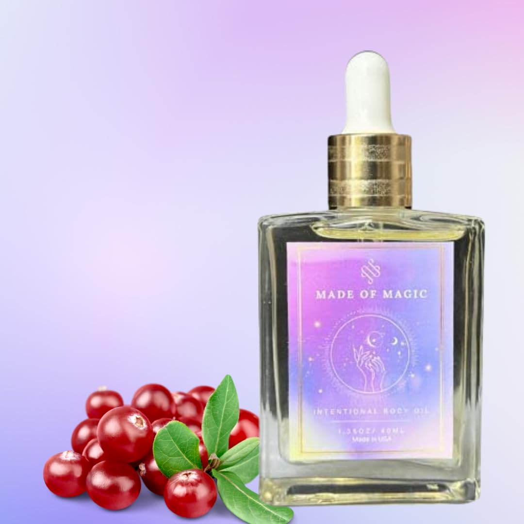 Made of Magic Intentional Luxury Body Oil, Handmade Oil with Crystals, Spiritual Oils, Draw in Magical Experiences, Intention Oils, Organic Oils for Face, Body, Hair, Nails, Phthalate-Free Fragrance