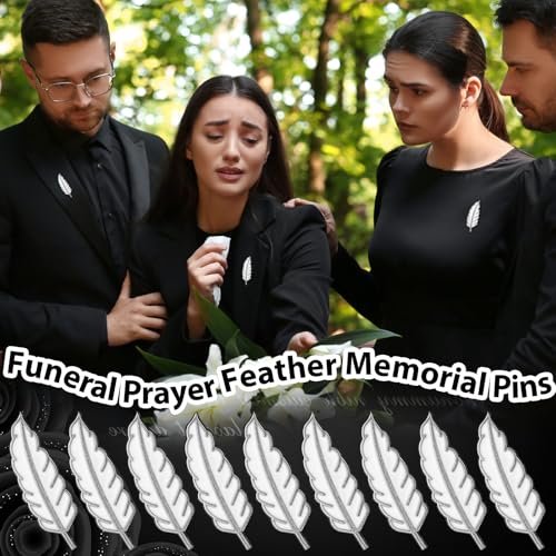 Image of Liliaafar 30 Sets Funeral Favors for Guests Bulk Butterfly /Feather /Wing Lapel Pins Life Favors Memorial Enamel Pins with Cards for Who Loss Loved One