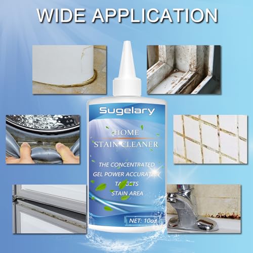 Image of Sugelary Mold Stain Cleaning Gel, Washing Machine Cleaner for Front Loader Seal, All-Purpose Gel for Bathroom Grout, Sink, Shower, Caulk, Front Load Washer Cleaning Solution-10 fl oz