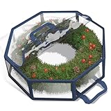 Hearth & Harbor Wreath Storage Container - Clear Christmas Wreath Storage Bag, Dual Zipper and Handles - 30' Premium Wreath Storage Organizer Box