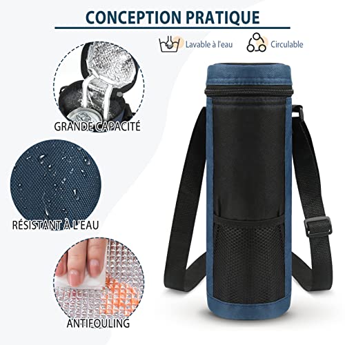 Dreafly Sac Isotherme Bouteille D'eau Avec Poignée et Bandoulière Réglable pour Voyage, Grande Capacité, Matière Souple Pliable Tissu imperméable, Portable pour Vin et Champagne – vue 3