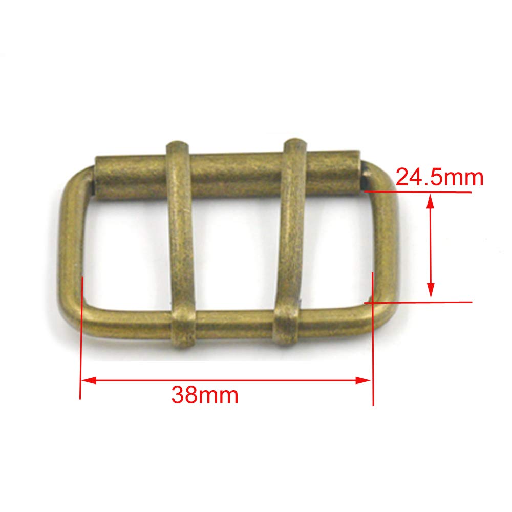 Fujiyuan Lot De 10 Boucles à Rouleau à Double Broche 50 Mm Pour Sangle De Ceinture, Fermoir De Sac, Loisirs Créatifs, Bronze