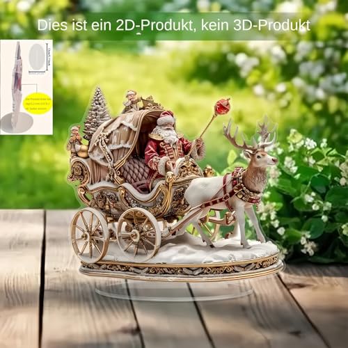 Generisch Desktop Weihnachtsdekoration | 2D Acryl Weihnachtsfiguren Santa Claus Rentier Tischdekoration - Deko Für Fensterbank Wohnzimmer Indoor Outdoor Feste Familientreffen – Bild 5