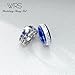 Couple Ring Bridal Set His And Hers Women 10k White Gold Filled Square Cut Blue Sapphire Men Titanium Band Wedding Ring Band Set