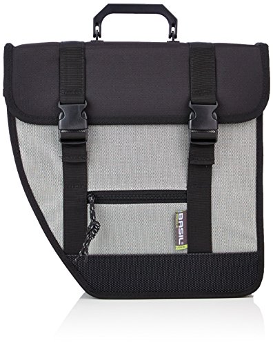 Basil Einzelpacktasche Tour-Single LI Bolsa para Bicicleta, Unisex Adulto, Negro/Plateado, 34 x 15 x 33 cm, 17 Liter
