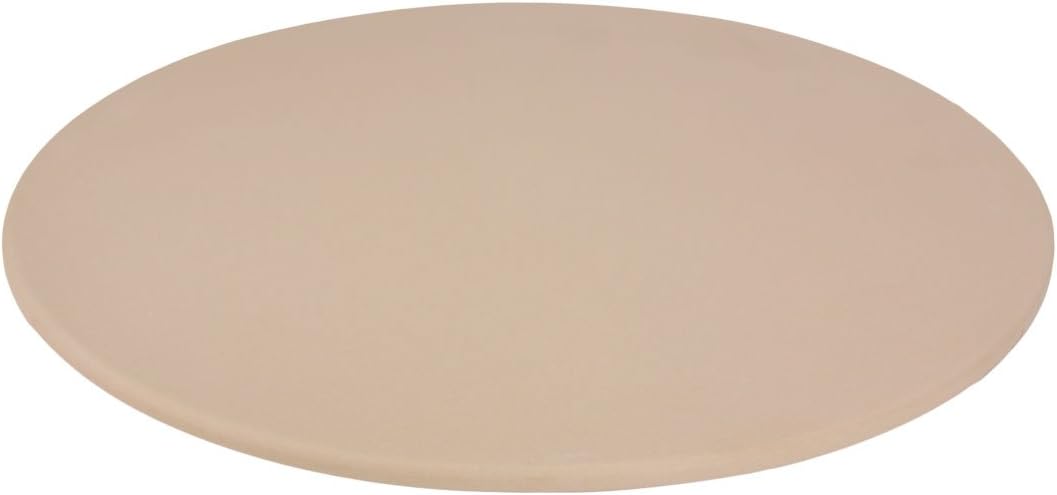 15โ Round Pizza Stone - Non Stick Ceramic Stoneware - Heat Resistant to 400 ยฐF - No Metal, Lead, or other Harmful Materials - Safe for Ovens, Microwaves, Dishwasher, Made in the USA