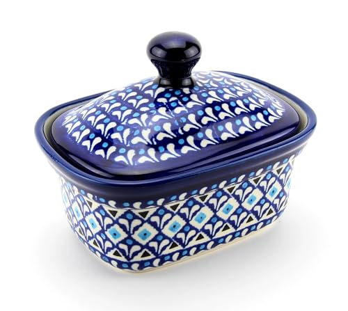 Polish Pottery Market Butter Dish with Lid, 5.75