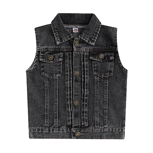 Ledy Champswiin Denim Vest Kids Girl Boy Fashion Coats Turn Dwon Collar Sleeveless Jackets Trendy Outwear