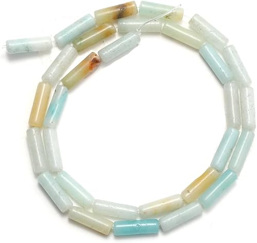 Miniatura 3 de Cuentas de tubo de piedra natural de 0.157 x 0.512 in, cilindro de amazonita, cuentas espaciadoras sueltas de cuarzo para hacer joyas, pulseras y