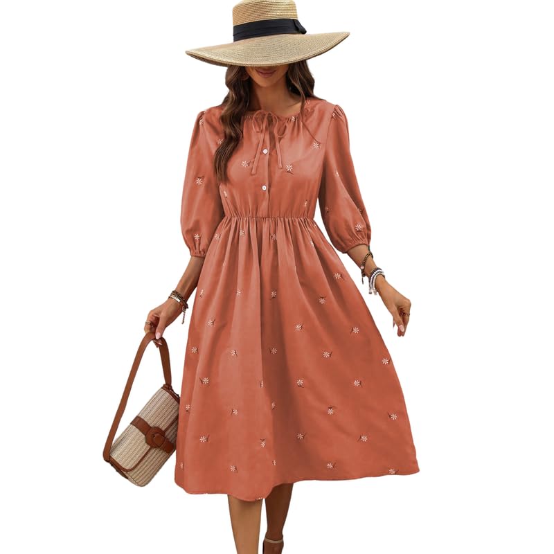 SMOWKLY Cotton Blend Women’s Casual Dress Mid-Length Maxi Dress for Woman ||Stylish Frocks for Women ||One Piece Dress for Women || Long Midi Dress for Woman || Party & Beach Wear