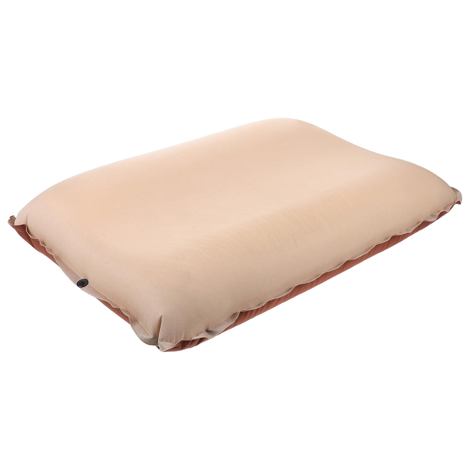 Lurrose Almohada Inflable de Viaje Autoinflable, Almohada de Camping, Tela Elástica, Color Caqui, Fácil de Limpiar y Resistente al Agua, para Camping y Actividades al Aire Libre