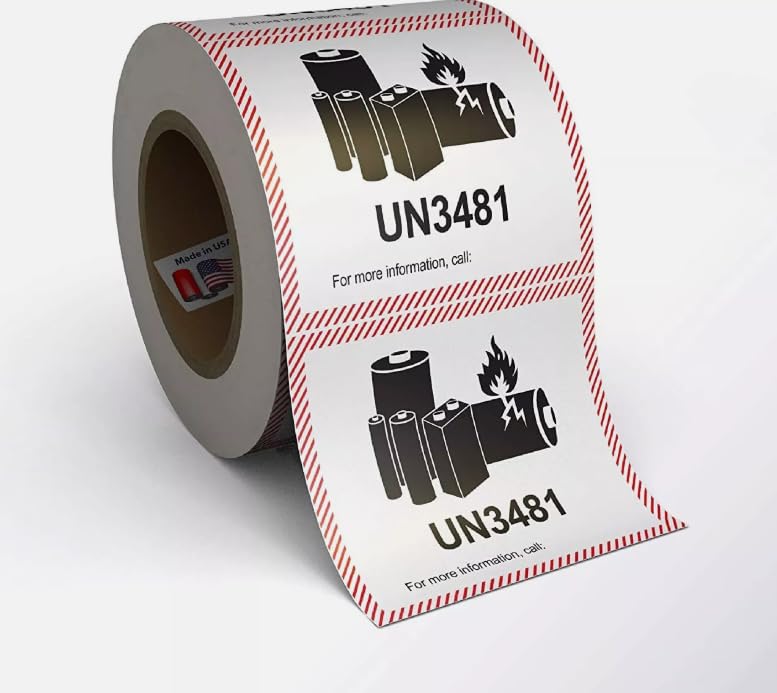 Lithium Ion Battery Labels 4.375