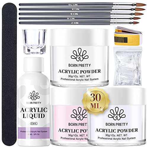 BORN PRETTY Set di Polveri Acriliche per Unghie