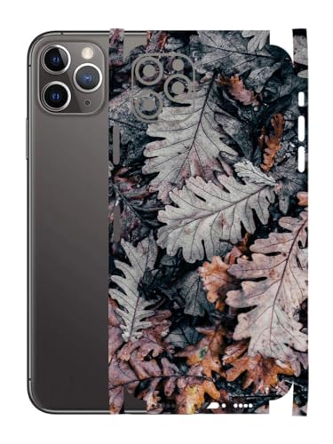 Image of AtOdds - Full Body Back Screen Guard Protector Film - Lamination Wrap Skin Sticker for iPhone 11 Pro Max | Scratchproof Matte Finish (Design - Dry Leaves)