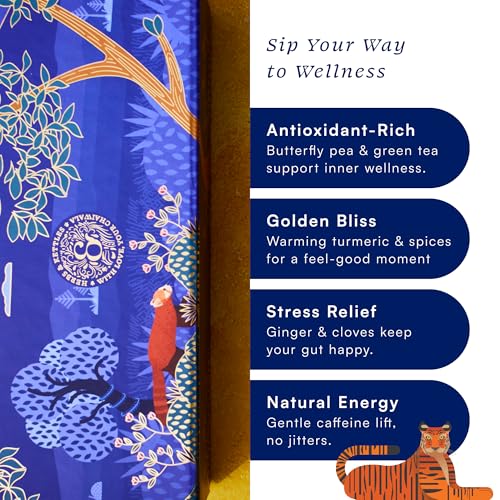 Image of Herbs & Kettles Tea Gift Set - Masala Chai, Calming Golden Latte & Lavish Blue Tea - Premium Loose Leaf Tea Collection in Elegant Gift Box