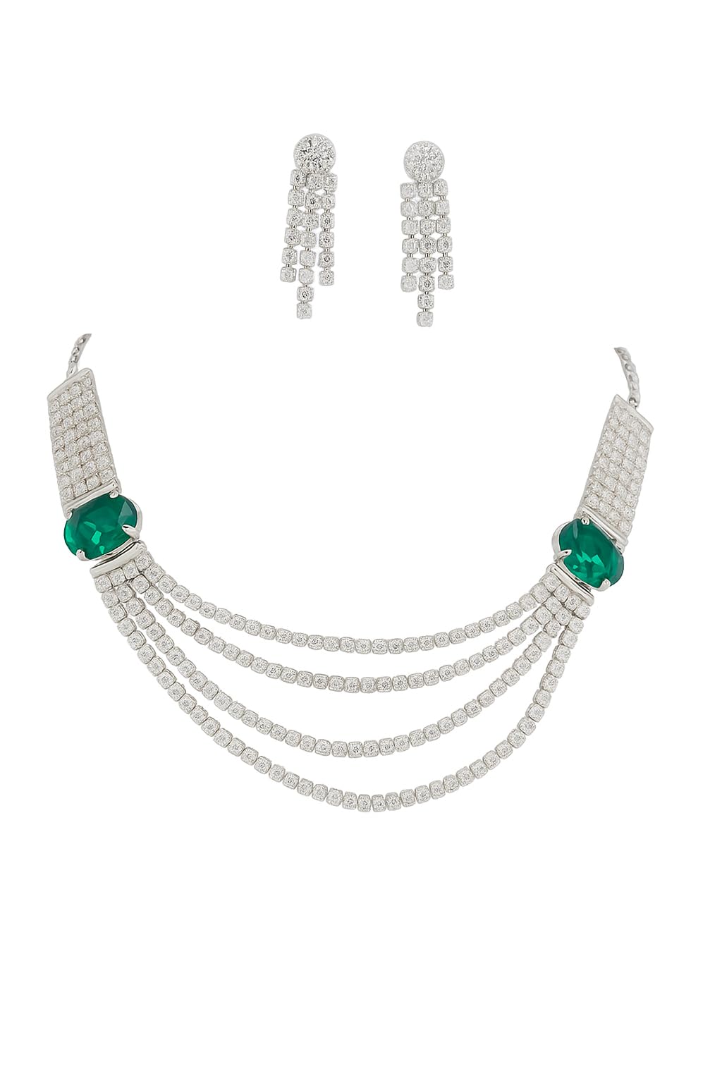 Diwali Festive,Karwachauth Special,Traditional Necklace Earring with Green colour Wedding necklace..3-image-11