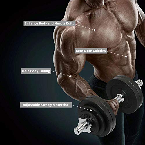 Unipack Adjustable Cast Iron Dumbbells 65Lbs(2X32.5Lbs) Pair #TOP3