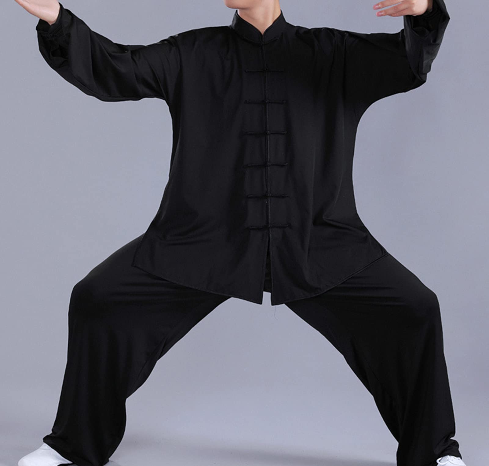 Mujer Tai Chi Ropa Seda De Leche Artes Marciales Wing Chun Kung Fu Uniforme Unisexo Manga Larga Traje De Entrenamiento De Competición Zen Meditación Uniforme
