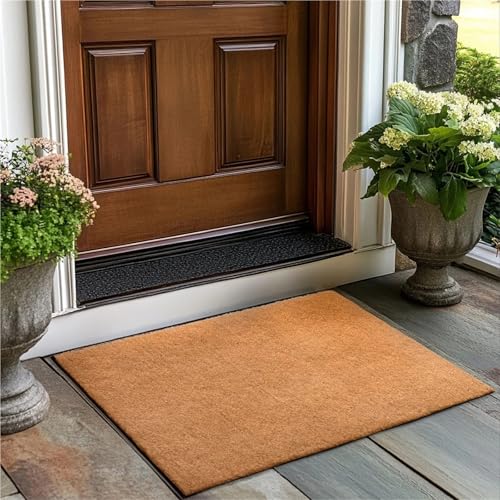 Paillasson grattoir en coco marron brosse à bottes 75x44cm