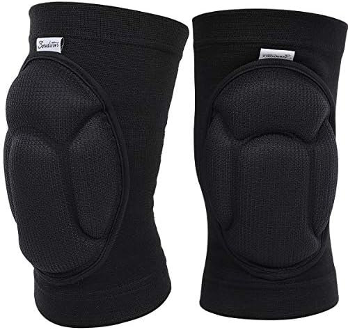 Soudittur Protective Knee Pads Anti-Slip Collision Thick Sponge Dance Knee Pad for Adult Warm Knee Sleeve for Dancing Mtb Volleyball Work Skateboard 2PCS, Black