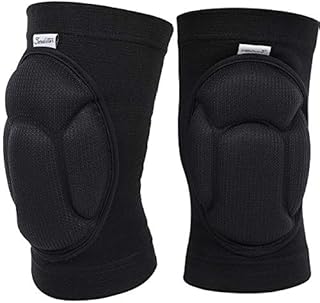 Soudittur Protective Knee Pads Anti-Slip Collision Thick Sponge Dance Knee Pad for Adult Warm Knee Sleeve for Dancing Mtb Volleyball Work Skateboard 2PCS, Black
