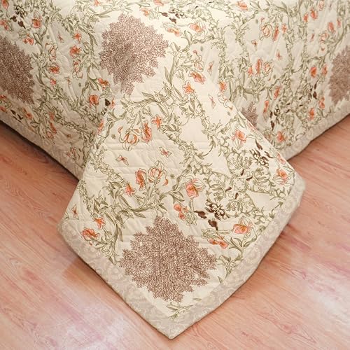 Image of Akshya Cotton Dohar Single Bed Lightweight AC Comforter Thin Summer Blanket Reversible Cotton Quilt Soft Breathable Skin Friendly Single Bed Size Multi-Purpose