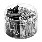 Paper Clips Binder Clips, Viemior 350pcs Paper Clips Binder Clips Assorted Sizes, Including Large Me