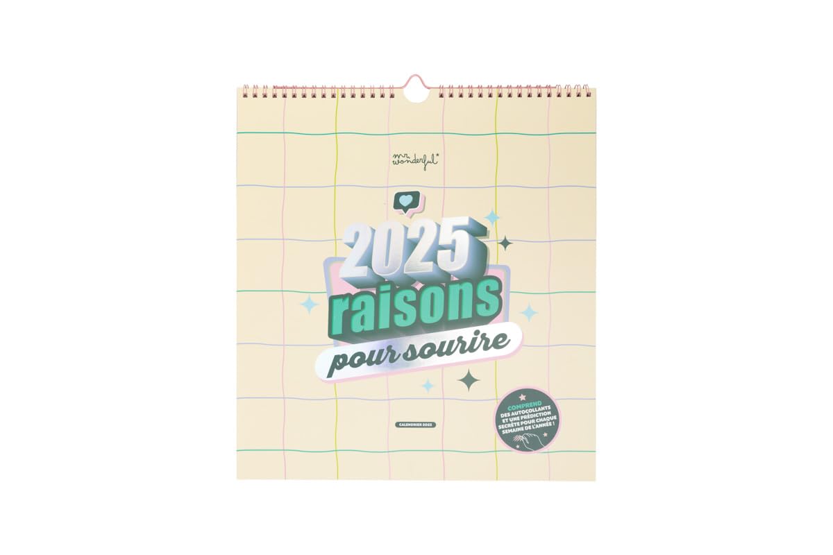 Mr.Wonderful Scratch Off Wall Calendar 2025-2025 Reasons to Smile – Two Sheets of Stickers Included