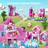 GobiDex 100PCS Magnetic Blocks Princess Building Toys for Girls 3+, Magnet Pink Castle STEM Sensory Playsets for Toddler Kids Birthday Gifts