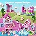 GobiDex 100PCS Magnetic Blocks Princess Building Toys for Girls 3+, Magnet Pink Castle STEM Sensory Playsets for Toddler Kids Birthday Gifts