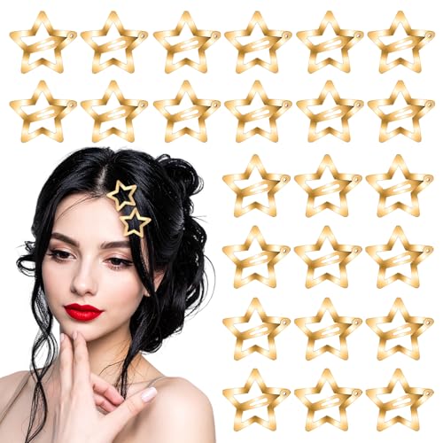 50 pinzas de estrella metálicas TIESOME 3.2 cm doradas miniatura 1