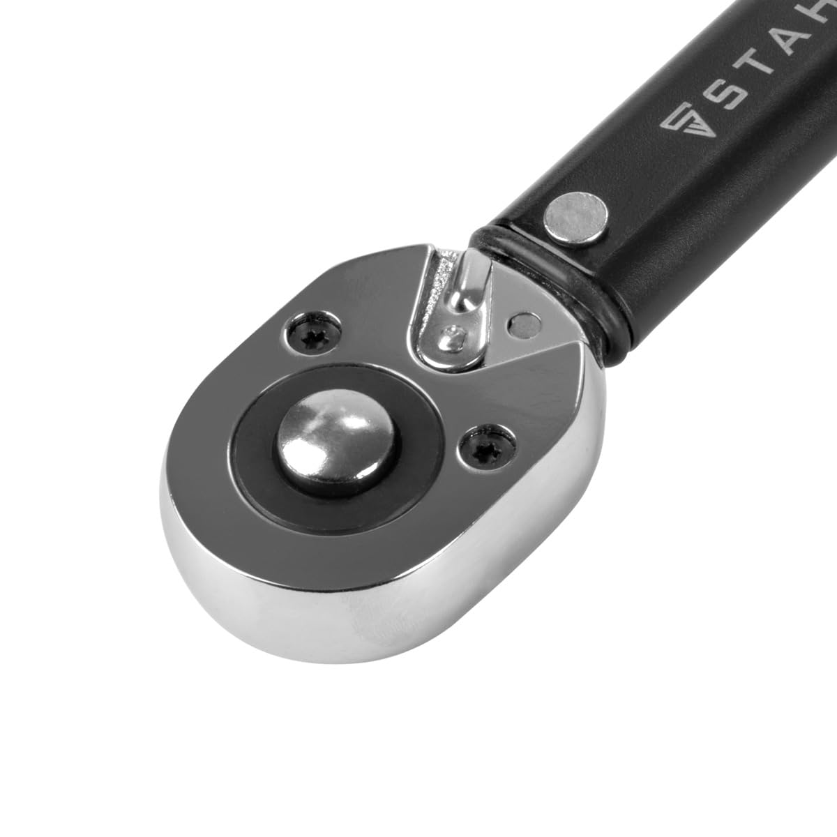 STAHLWERK Juego de llaves dinamométricas de 1/4", 3/8" y 1/2" hasta 210 NM, llave de carraca, carraca con escala de micrómetros