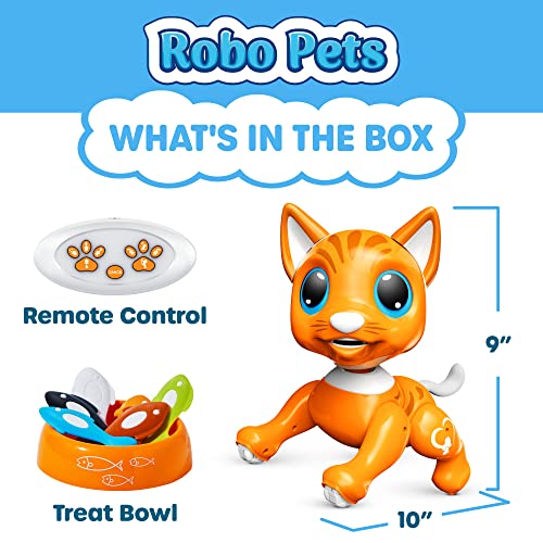 Power Your Fun Robo Pets Cat For Girls And Boys - Remote Control Robot Toy Interactive Hand Motion Gestures, Robot Toys Smart Stem Toy Programmable Treats Walking Dancing Robot Pet For Kids Robot Cat #TOP4