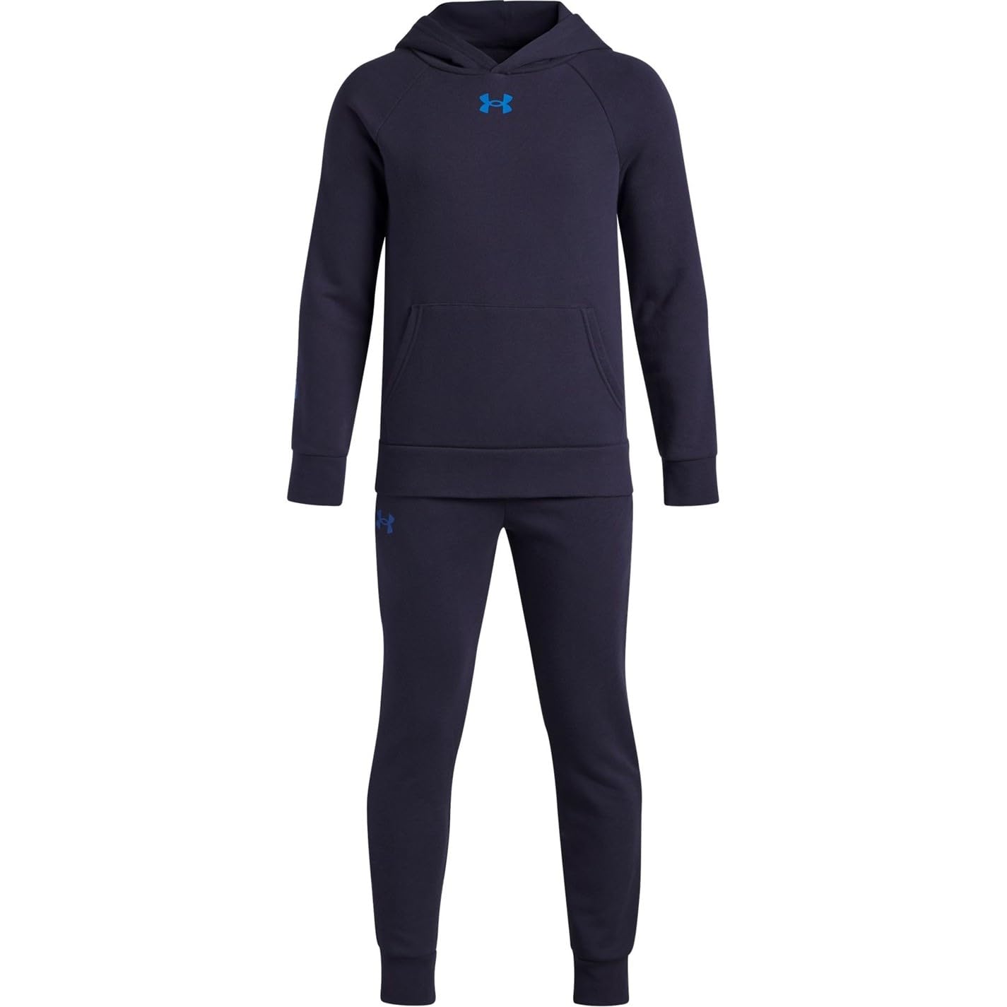 Under Armour Boys Washed Navy Ua Rival Fleece Suit Tracksuit 9-10 Years