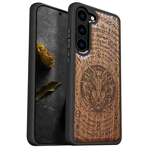 Coque Samsung S23 Plus bois étui TPU flexible noir
