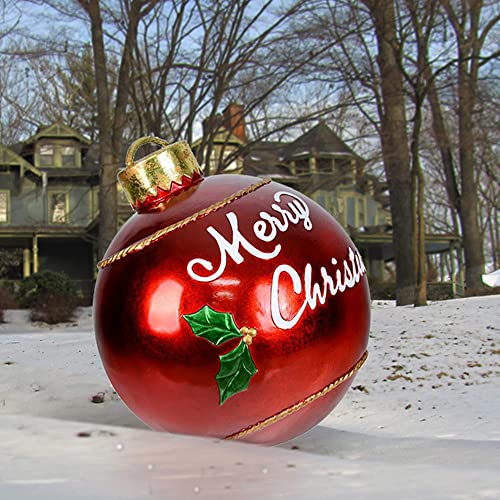 AIITLLYNA Boule de Noël Gonflable en PVC,Grandes Boules de Noël,Grosse Exterieur 60 cm,Décoration de Noël Personnalisée,Pour Jardin,Balcon,Décoration de Cour (D) Cover