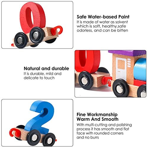 Wooden Digital Train Toy Numbers Magnetic Train Cars Early Learning Educational Toys for Kids Age 3 and Up Mini Train… - Image 7
