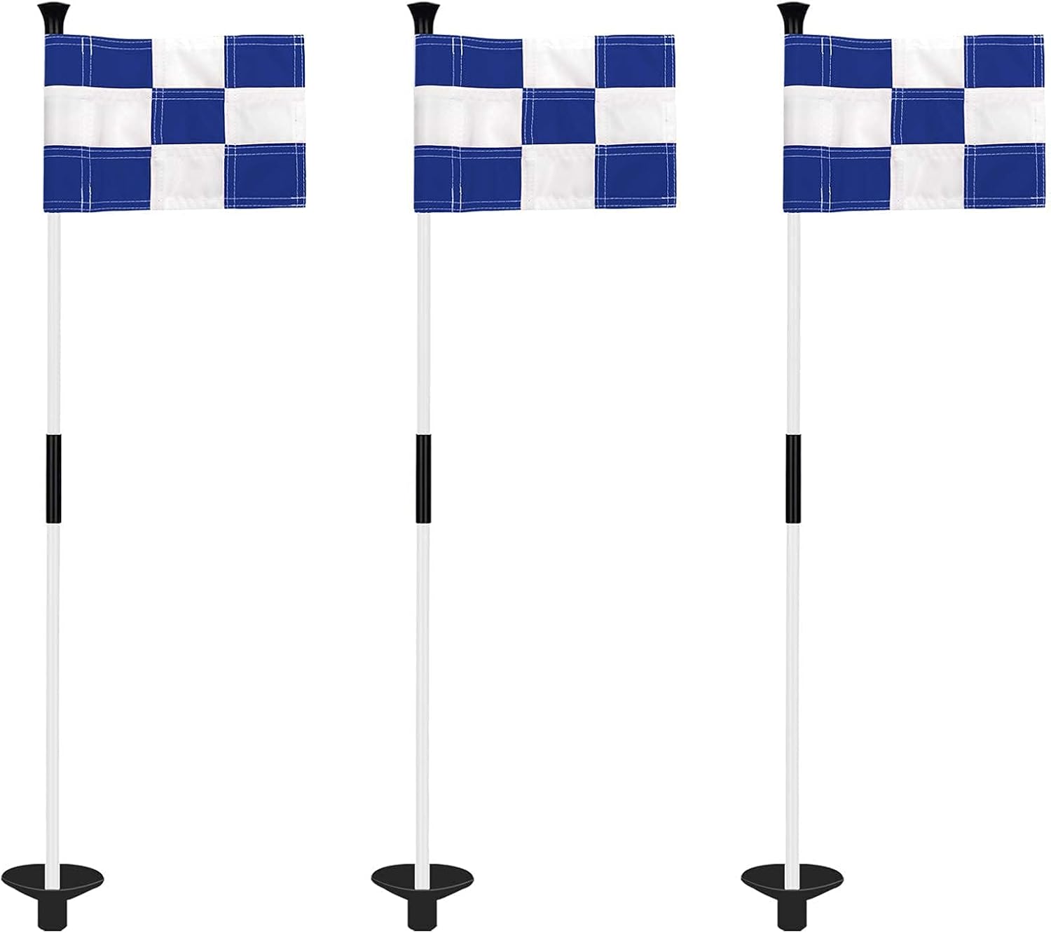 KINGTOP Golf Flagstick Mini, Putting Green Flag for Yard, 3 Feet Flagpole 2-Section Design, Golf Pin Flags Set, 3-Pack