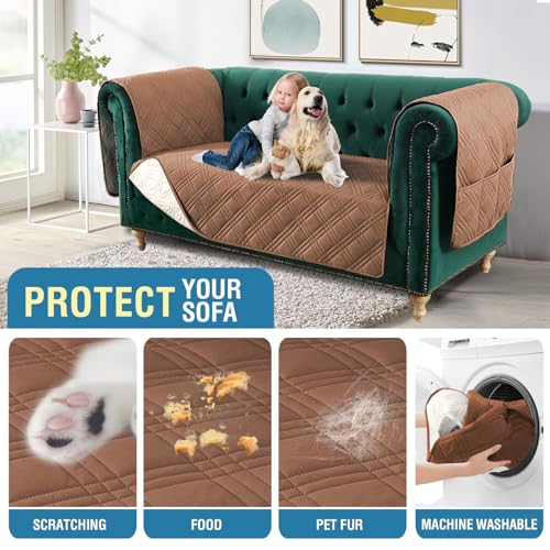 Housse de canapé Chesterfield imperméable pour protéger le salon des chiens