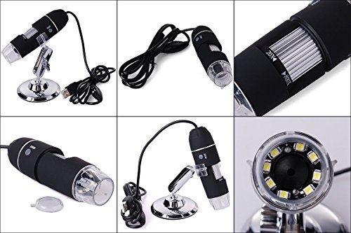 Image of Tobo Digital 50X to 1000X Magnification, USB Microscope with 8 LED HD 1080P 2MP Camera, Handheld Microscope Endoscope Magnifier- TD-585IM.