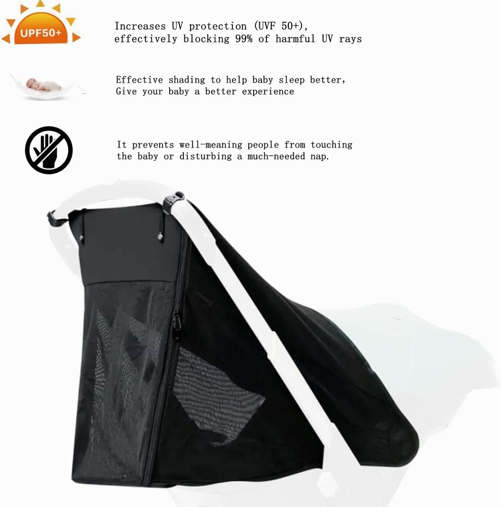 iNszkoos 360° Full Coverage Stroller Sun Shade Compatible with Doona Baby Stroller & Carseat, Pram Sun Protection Canopy, Anti-UV Stroller Blackout Cover Shield, Stroller Sun Cover Mosquito Net 3 51mfo1yOAkL. AC SL1000