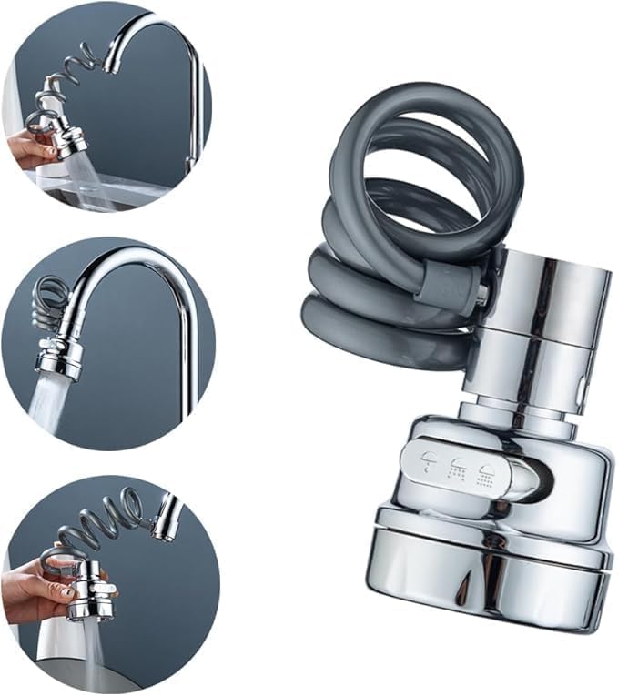 Kitchen Faucet Head Replacement - 3 Spray Modes Aerator, Sink Sprayer With Infinite Angles, Movable Extender for Kitchen Sink (Pack of 1)-image-18