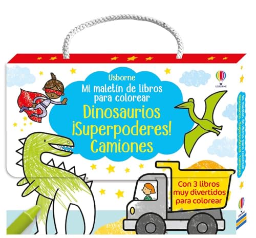 Mi maletín de libros para colorear 2 - Dinosaurios, ¡Superpoderes!, Camiones (Mi maletín de actividades)