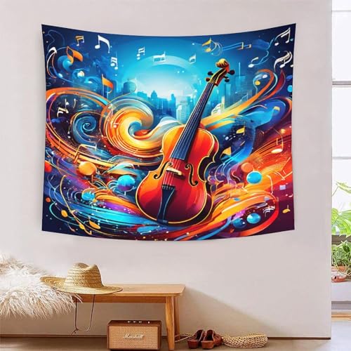 Tapisserie murale violon 3D en polyester doux YZZBCDTL de 180 x 230 cm