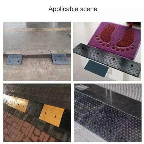 Driveway Curb Ramp, Rubber Ramp, Garage Ramp, Home Step Climbing Pad, Threshold Pad, with Screw Groove, Bottom Grid Design, No Water Accumulation (100 * 25 * 6cm/39.4 * 9.8 * 2.4in) miniatura 5