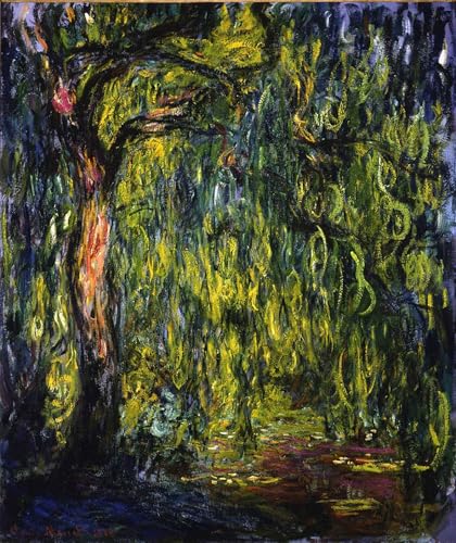Tableau Monet Saule pleureur impression sur toile d'art decorative 60x90cm